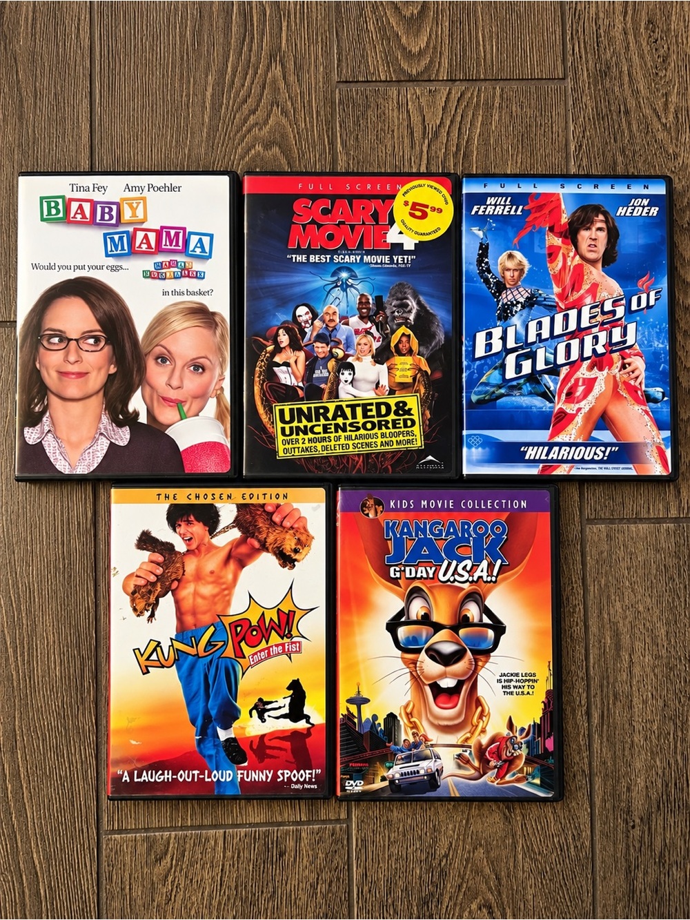 Chaos Comedy Bundle | Baby Mama Scary Movie 4 Blades of Glory Kung Pow DVD Lot